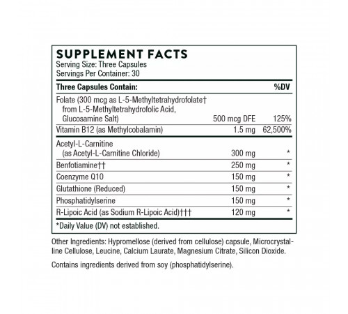 Нейрохондрия, Nerve Support Complex, Thorne, 90 капсул