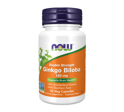 Гинкго билоба, Gingko Biloba, Now Foods, 50 вегетарианских капсул