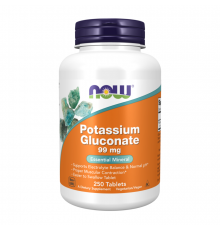 Глюконат калия, Potassium Gluconate, Now Foods, 250 таблеток