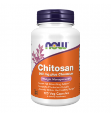 Хитозан с хромом, Chitosan, Now Foods, 120 капсул