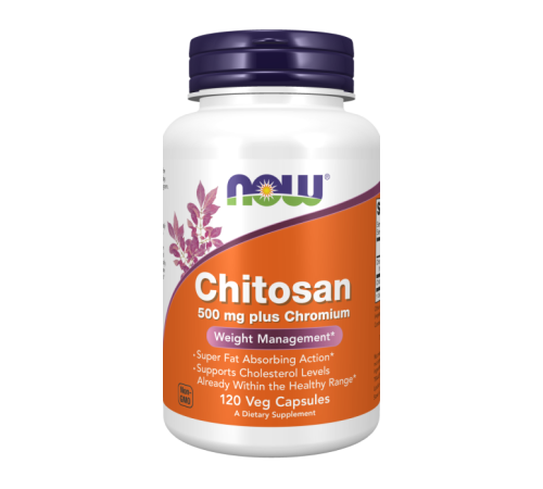Хитозан с хромом, Chitosan, Now Foods, 120 капсул