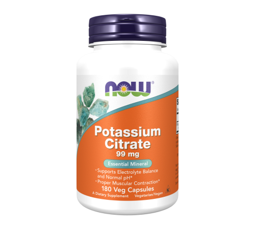 Цитрат калия, Potassium Citrate, Now Foods, 180 вегетарианских капсул