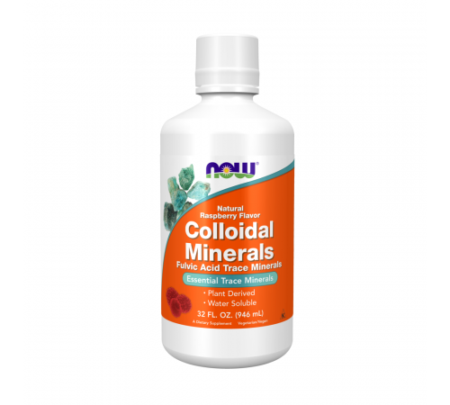 Коллоидные минералы со вкусом малины, Colloidal Minerals, Now Foods, 946 мл