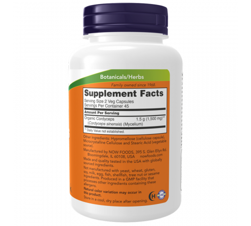 Кордицепс, Cordyceps, Now Foods, 90 капсул