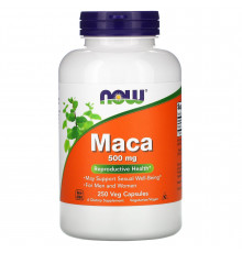 Мака, Maca, Now Foods, 250 вегетарианских капсул