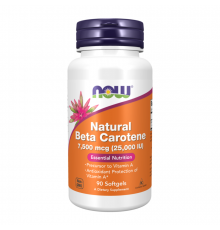 Бета-каротин (Витамин А), Natural Beta Carotene, Now Foods, 90 капсул