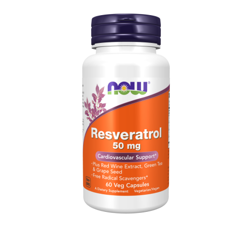 Натуральный ресвератрол, Natural Resveratrol, Now Foods, 60 капсул