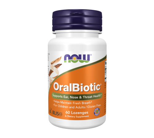 Здоровье ЛОР, OralBiotic, Now Foods, 60 леденцов