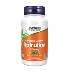 Органическая спирулина, Spirulina, Now Foods, 100 таблеток