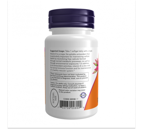 Витамин Е, Vitamin E, Now Foods, 250 желатиновых капсул