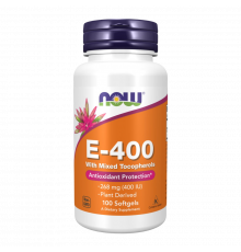 Витамин E со смешанными токоферолами, Vitamin E, Now Foods, 100 капсул