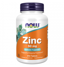Цинк, Zinc, Now Foods, 250 таблеток