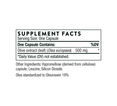 Экстракт листьев оливкового дерева, Olive Leaf Extract, Thorne, 60 капсул
