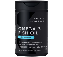 Рыбий жир с Омега-3, Omega-3 Fish Oil AlaskOmega, Sports Research, 180 капсул