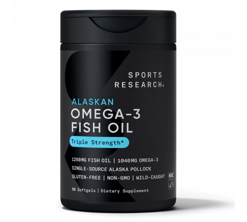 Рыбий жир с омега-3, Omega-3 Fish Oil, Sports Research, 90 капсул