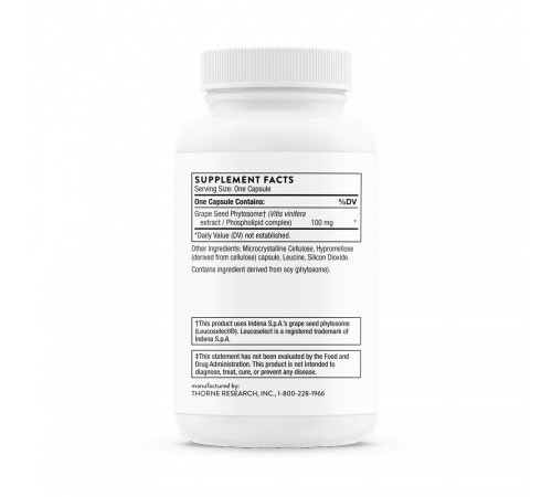 Экстракт виноградных косточек, Grape Seed Extract, Thorne, 60 капсул