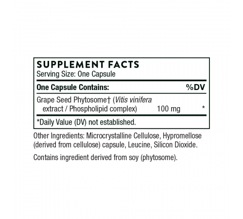 Экстракт виноградных косточек, Grape Seed Extract, Thorne, 60 капсул