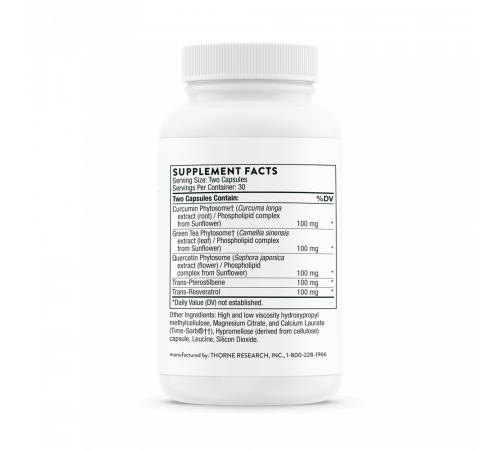 Транс-ресвератрол, PolyResveratrol-SR, Thorne, 60 капсул