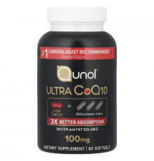 Ультра Q10, Ultra CoQ10, Qunol, 60 капсул
