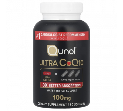 Ультра Q10, Ultra CoQ10, Qunol, 60 капсул