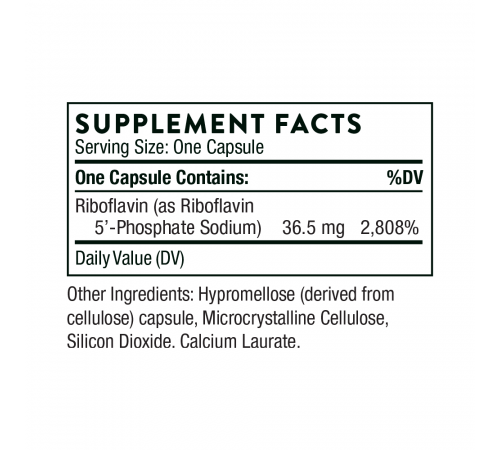 Витамин B2 Рибофлавин 5' фосфат, Riboflavin 5'-Phosphate, Thorne, 60 капсул