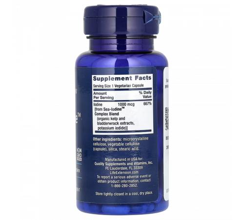 Морской йод, Sea-Iodine, Life Extension, 60 вегетарианских капсул