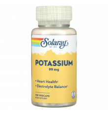 Калий, Potassium, Solaray, 100 вегетарианских капсул
