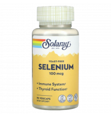 Селен бездрожжевой, yeast-free Selenium, Solaray, 90 вегетарианских капсул