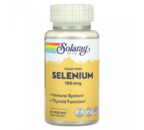 Селен бездрожжевой, yeast-free Selenium, Solaray, 90 вегетарианских капсул