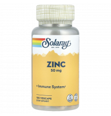 Цинк, Zinc, Solaray, 100 вегетарианских капсул