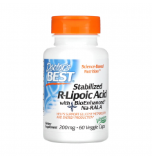 R-липоевая кислота, Stabilized R-Lipoic Acid with BioEnhanced Na-RALA, Doctor's Best, 60 вегетарианских капсул