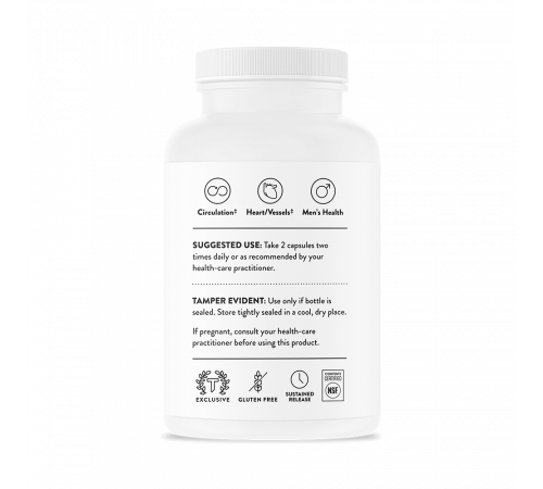 L-Аргинин, L-Arginine, Thorne, 120 капсул