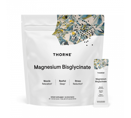 Бисглицинат магния в пакетиках, Magnesium Bisglycinate, Thorne, 30 пакетиков