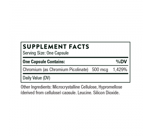 Пиколинат хрома, Chromium Picolinate, Thorne, 60 капсул