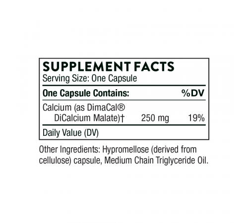 Кальций, Calcium DiCalcium Malate, Thorne, 120 капсул