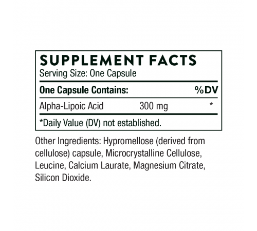 Альфа-липоевая кислота, Alpha-Lipoic Acid, Thorne, 60 капсул