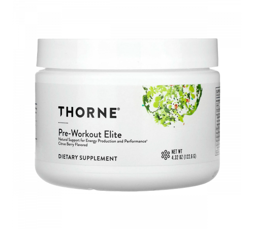Предтренировочный комплекс Elite со вкусом цитрусовых, Pre-Workout Elite, Citrus Berry, Thorne, 122.6 г