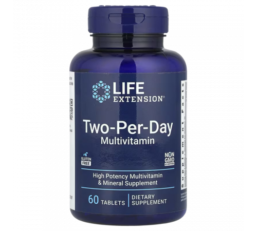 Мультивитаминный комплекс Two-Per-Day Multivitamin, Life Extension, 60 таблеток