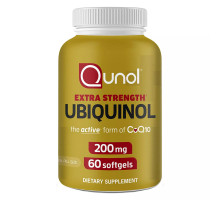 Убихинол, Extra Strength Ubiquinol, Qunol, 60 капсул