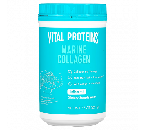 Морской коллаген без вкуса, Marine Collagen Unflavored, Vital Proteins, 221 г