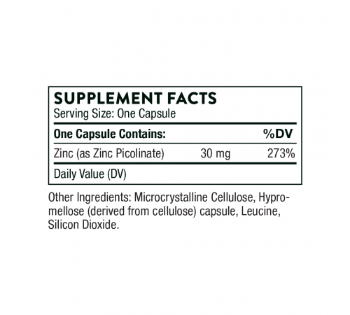 Пиколинат цинка,  Zinc Picolinate, Thorne, 180 капсул